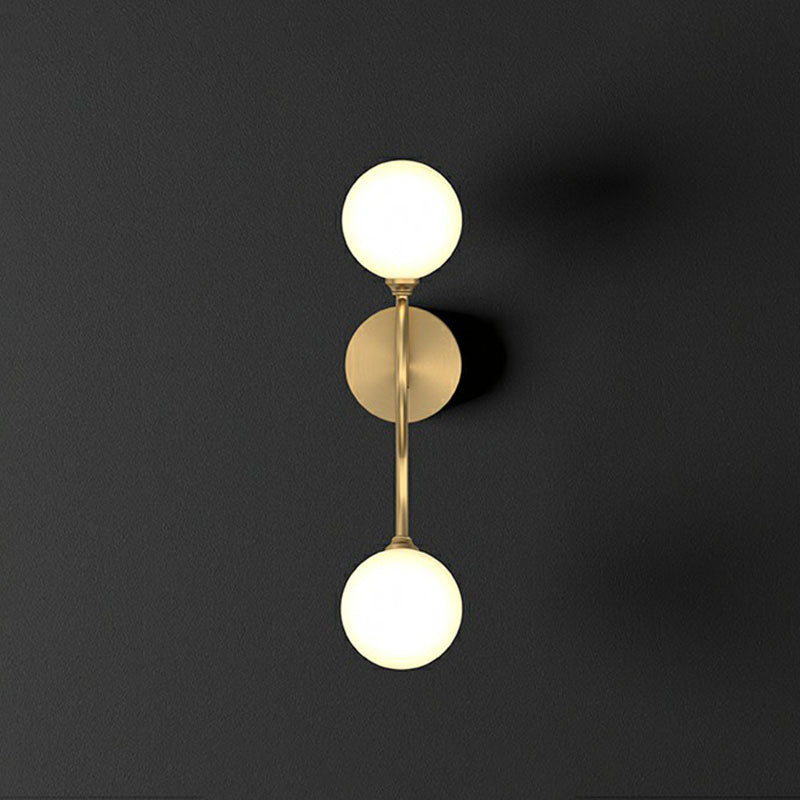 Artistic Wall Lighting Fixture Gold Spherical Wall Mounted Light with Milky Glass Shade 2.0 Gold Clearhalo 'Cast Iron' 'Glass' 'Industrial' 'Modern wall lights' 'Modern' 'Tiffany' 'Traditional wall lights' 'Wall Lamps & Sconces' 'Wall Lights' Lighting' 2254620
