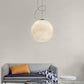 Novelty Minimalist Moon Shaped Hanging Lamp Resin 1 Bulb Dining Room Ceiling Light in White Clearhalo 'Ceiling Lights' 'Close To Ceiling Lights' 'Glass shade' 'Glass' 'Modern Pendants' 'Modern' 'Pendant Lights' 'Pendants' Lighting' 2254667