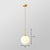 Globe Kitchen Pendant Lighting Cream Glass 1-Light Simplicity Hanging Light in Gold Gold 6" Cord Clearhalo 'Ceiling Lights' 'Modern Pendants' 'Modern' 'Pendant Lights' 'Pendants' Lighting' 2254684
