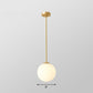 Globe Kitchen Pendant Lighting Cream Glass 1-Light Simplicity Hanging Light in Gold Gold 8" Downrods Clearhalo 'Ceiling Lights' 'Modern Pendants' 'Modern' 'Pendant Lights' 'Pendants' Lighting' 2254687