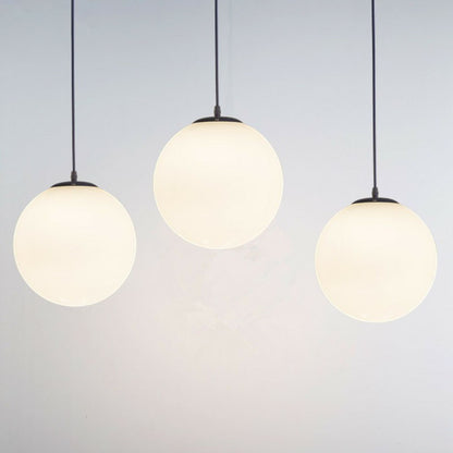 Simple Sphere Down Lighting Pendant White Glass 1-Light Restaurant Suspended Lighting Fixture White Clearhalo 'Ceiling Lights' 'Modern Pendants' 'Modern' 'Pendant Lights' 'Pendants' Lighting' 2254690