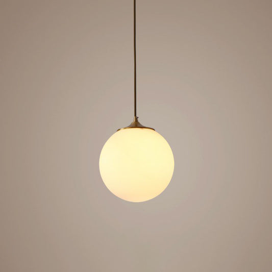 Global Suspension Pendant Light Simple Frosted White Glass 1 Bulb Dining Room Drop Lamp White 6" Clearhalo 'Ceiling Lights' 'Modern Pendants' 'Modern' 'Pendant Lights' 'Pendants' Lighting' 2254696