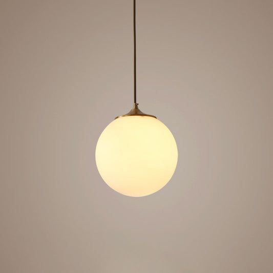 Global Suspension Pendant Light Simple Frosted White Glass 1 Bulb Dining Room Drop Lamp White 8" Clearhalo 'Ceiling Lights' 'Modern Pendants' 'Modern' 'Pendant Lights' 'Pendants' Lighting' 2254697