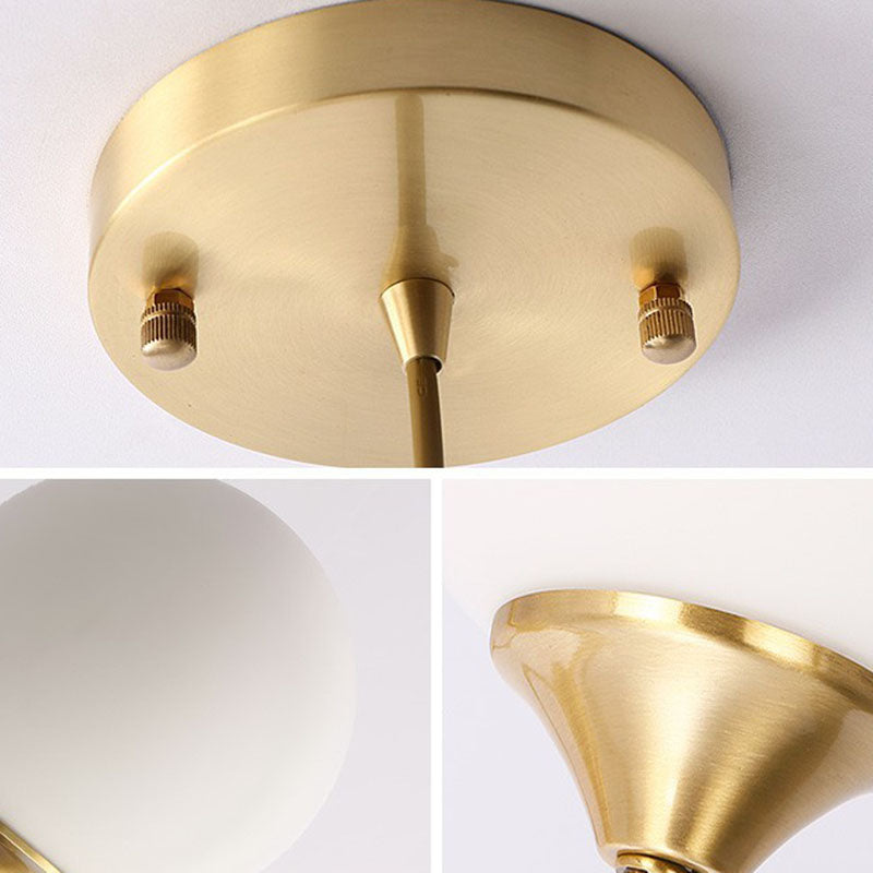 Global Suspension Pendant Light Simple Frosted White Glass 1 Bulb Dining Room Drop Lamp Clearhalo 'Ceiling Lights' 'Modern Pendants' 'Modern' 'Pendant Lights' 'Pendants' Lighting' 2254702