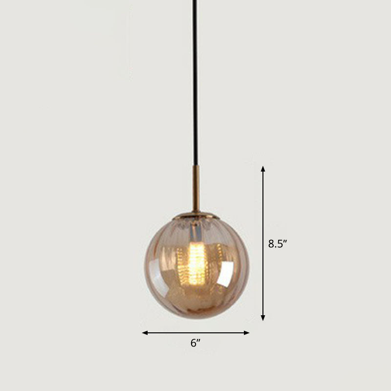 Multi-Color Glass Ball Pendulum Light Contemporary 1 Head Ceiling Pendant over Dining Table Clearhalo 'Ceiling Lights' 'Modern Pendants' 'Modern' 'Pendant Lights' 'Pendants' Lighting' 2254762