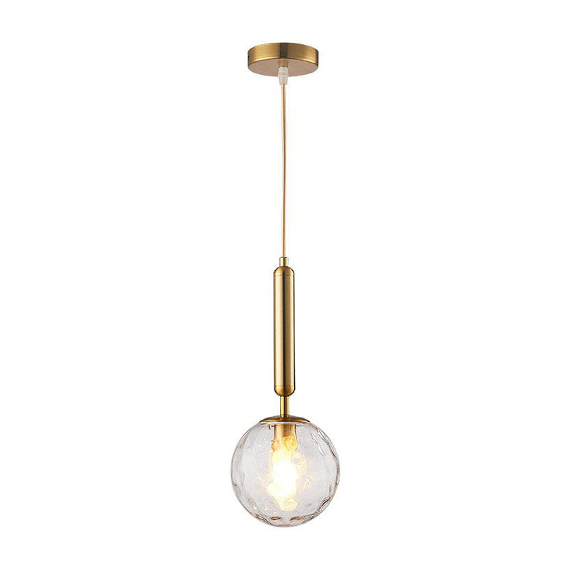 Modernist Ball Shaped Hanging Light Fixture Hammer Glass Single Restaurant Pendant Light Clearhalo 'Ceiling Lights' 'Modern Pendants' 'Modern' 'Pendant Lights' 'Pendants' Lighting' 2254792