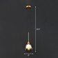 1 Head Bedside Pendant Light Postmodern Brass Ceiling Lamp with Ball Dimple Glass Shade Smoke Gray Clearhalo 'Ceiling Lights' 'Modern Pendants' 'Modern' 'Pendant Lights' 'Pendants' Lighting' 2254820