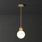 Gold Finish Ball Suspension Light Fixture Simplicity 1-Light Milk Glass Pendant for Bedroom Gold 6" Clearhalo 'Ceiling Lights' 'Modern Pendants' 'Modern' 'Pendant Lights' 'Pendants' Lighting' 2254831