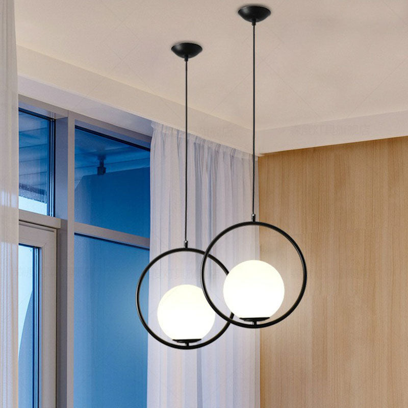 Ball Kitchen Down Lighting Pendant Milky Glass Single-Bulb Modern Hanging Ceiling Light Clearhalo 'Ceiling Lights' 'Modern Pendants' 'Modern' 'Pendant Lights' 'Pendants' Lighting' 2254885