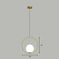 Ball Ceiling Suspension Lamp Simple Style White Glass Single Pendant Light with Metal Ring Gold 14" Clearhalo 'Ceiling Lights' 'Modern Pendants' 'Modern' 'Pendant Lights' 'Pendants' Lighting' 2254899