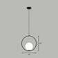 Ball Ceiling Suspension Lamp Simple Style White Glass Single Pendant Light with Metal Ring Black 14" Clearhalo 'Ceiling Lights' 'Modern Pendants' 'Modern' 'Pendant Lights' 'Pendants' Lighting' 2254900