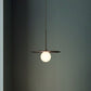 Flat Metallic Ceiling Light Simplicity Single-Bulb Hanging Pendant Lamp with Ball White Glass Shade Clearhalo 'Ceiling Lights' 'Modern Pendants' 'Modern' 'Pendant Lights' 'Pendants' Lighting' 2254937