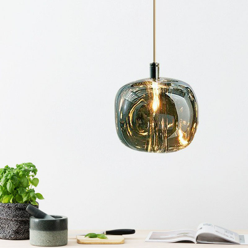 Pumpkin LED Pendant Lamp Creative Postmodern Mirror Glass Hanging Light for Cafe Clearhalo 'Ceiling Lights' 'Modern Pendants' 'Modern' 'Pendant Lights' 'Pendants' Lighting' 2254978