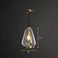 Geometry Pendant Lighting Fixture Simple Clear Seeded Glass Single Bedroom Hanging Lamp Clear C Clearhalo 'Ceiling Lights' 'Modern Pendants' 'Modern' 'Pendant Lights' 'Pendants' Lighting' 2255054