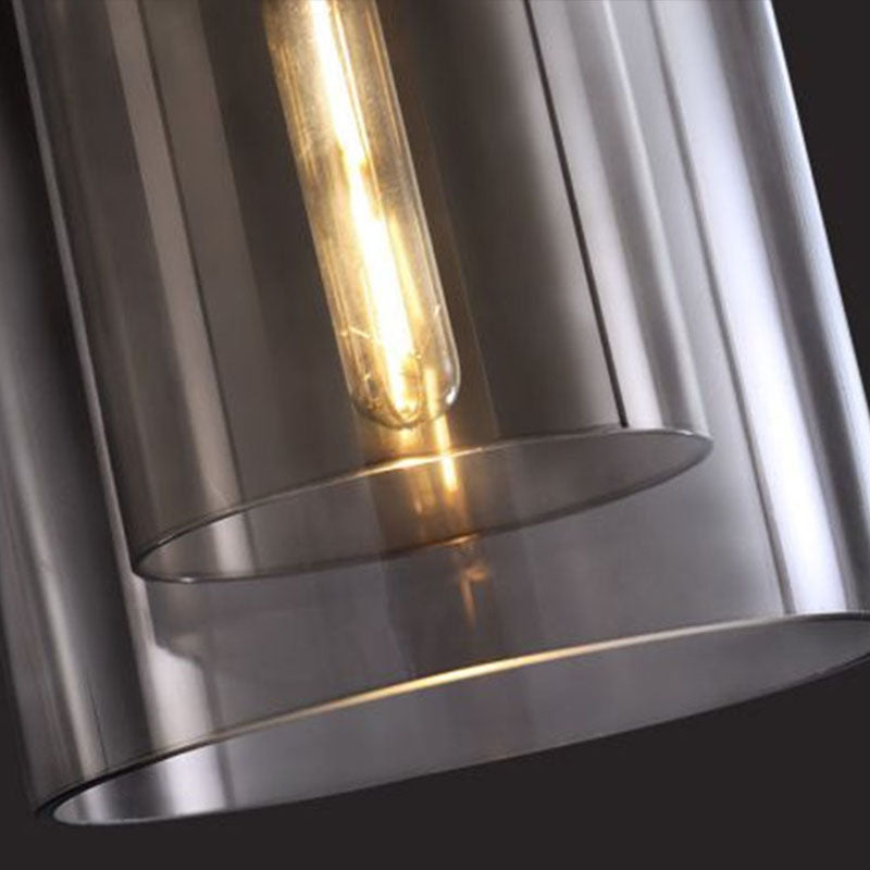 1 Bulb Bedroom Hanging Lamp Postmodern Ceiling Light with Double Cloche Glass Shade Clearhalo 'Ceiling Lights' 'Modern Pendants' 'Modern' 'Pendant Lights' 'Pendants' Lighting' 2255096