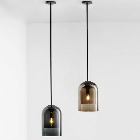 Cloche Shaped Hanging Lamp Contemporary Glass 1 Bulb Kitchen Suspended Lighting Fixture Clearhalo 'Ceiling Lights' 'Modern Pendants' 'Modern' 'Pendant Lights' 'Pendants' Lighting' 2255098