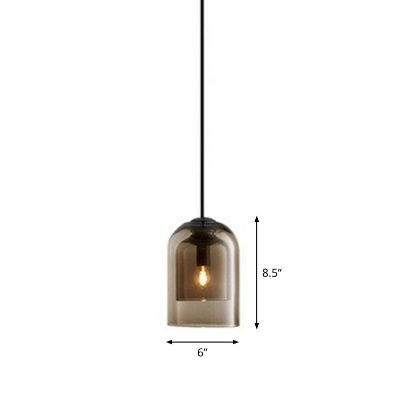 Cloche Shaped Hanging Lamp Contemporary Glass 1 Bulb Kitchen Suspended Lighting Fixture Clearhalo 'Ceiling Lights' 'Modern Pendants' 'Modern' 'Pendant Lights' 'Pendants' Lighting' 2255102