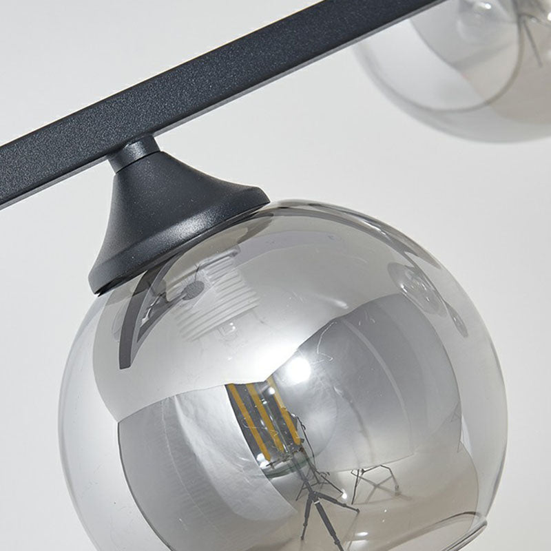 Dome Glass Island Ceiling Light Postmodernism 6 Heads Hanging Lamp for Dining Table Clearhalo 'Ceiling Lights' 'Island Lights' Lighting' 2255174