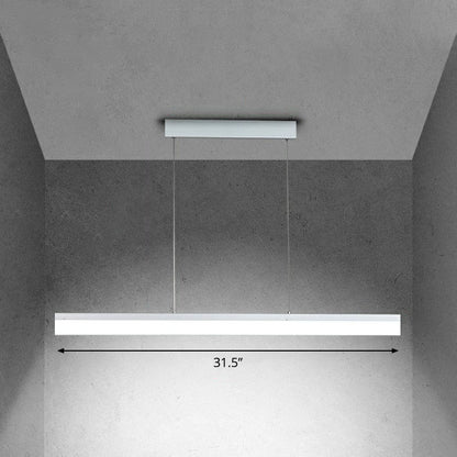 Acrylic Rectangular Linear Chandelier Pendant Light Contemporary LED Hanging Light in White Light White 31.5" White Clearhalo 'Ceiling Lights' 'Chandeliers' 'Modern Chandeliers' 'Modern' Lighting' 2255198
