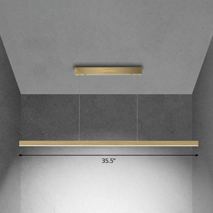 Simplicity Linear Chandelier Lighting Metallic Conference Room LED Pendant Light Fixture Gold White Clearhalo 'Ceiling Lights' 'Chandeliers' 'Modern Chandeliers' 'Modern' Lighting' 2255201