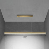 Simplicity Linear Chandelier Lighting Metallic Conference Room LED Pendant Light Fixture Gold White Clearhalo 'Ceiling Lights' 'Chandeliers' 'Modern Chandeliers' 'Modern' Lighting' 2255201