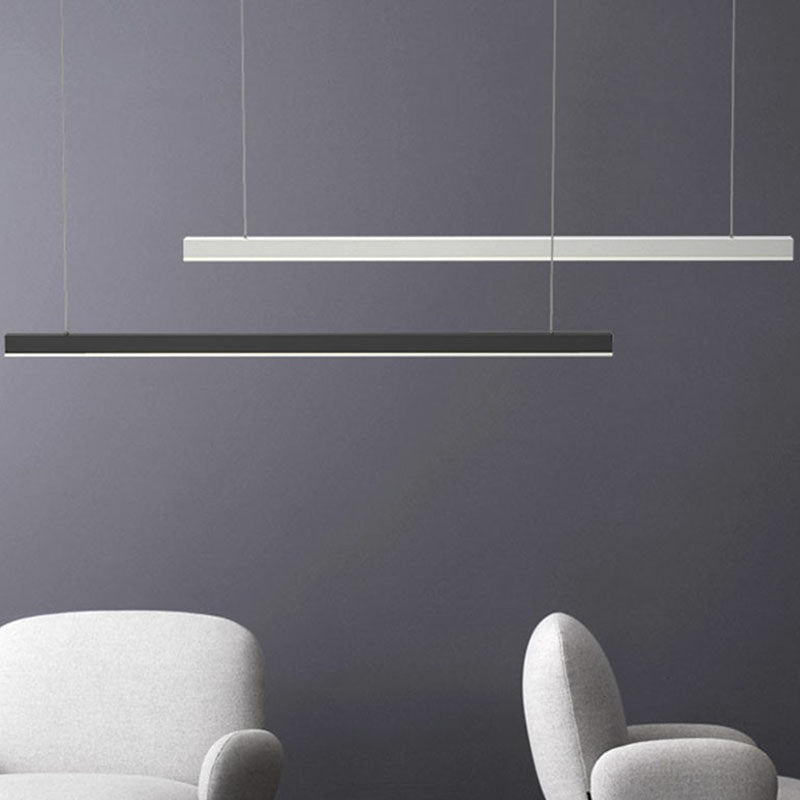 Simplicity Linear Chandelier Lighting Metallic Conference Room LED Pendant Light Fixture Clearhalo 'Ceiling Lights' 'Chandeliers' 'Modern Chandeliers' 'Modern' Lighting' 2255202