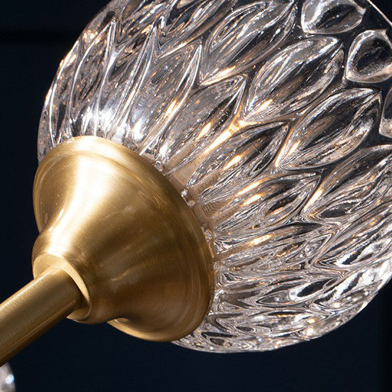 Metallic Branch Hanging Lamp Postmodern Gold Finish Chandelier with Ball Clear Crystal Shade Clearhalo 'Ceiling Lights' 'Chandeliers' 'Modern Chandeliers' 'Modern' Lighting' 2255312