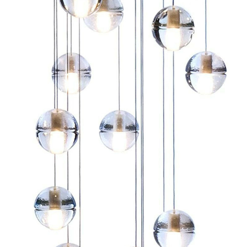 Meteor Shower Multi Light Pendant Chandelier Modern Seedy Glass Clear Suspension Light Fixture Clearhalo 'Ceiling Lights' 'Modern Pendants' 'Modern' 'Pendant Lights' 'Pendants' Lighting' 2255369