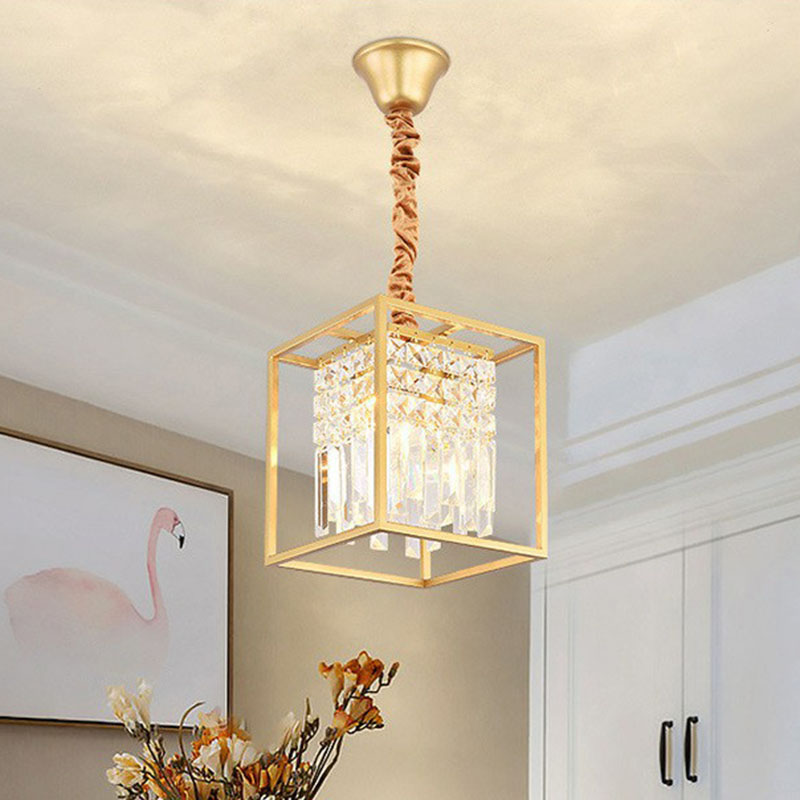 Crystal Strands Ceiling Light Fixture Contemporary Semi Flush Mount Chandelier for Terrace Clearhalo 'Ceiling Lights' 'Close To Ceiling Lights' 'Close to ceiling' 'Semi-flushmount' Lighting' 2255420