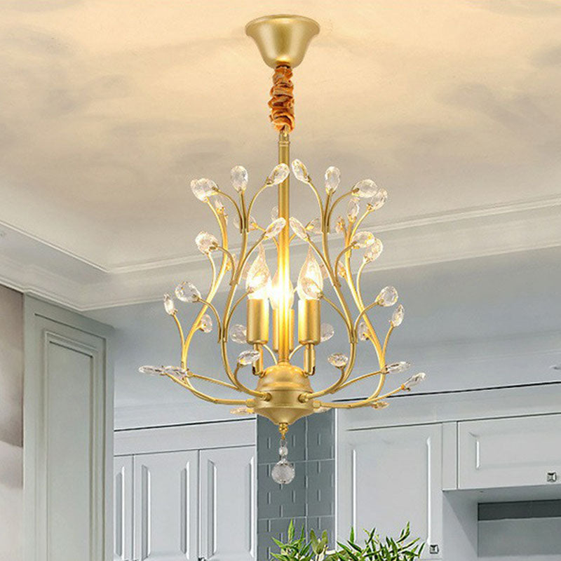 Crystal Strands Ceiling Light Fixture Contemporary Semi Flush Mount Chandelier for Terrace Clearhalo 'Ceiling Lights' 'Close To Ceiling Lights' 'Close to ceiling' 'Semi-flushmount' Lighting' 2255423