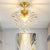 Classic Swirl Ceiling Flush Light Single Metal Semi Mount Lighting with Crystal Ball Gold Clearhalo 'Ceiling Lights' 'Close To Ceiling Lights' 'Close to ceiling' 'Semi-flushmount' Lighting' 2255432