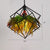 Industrial Framed Ceiling Light Metallic Hanging Pendant Light with Plant Decor for Restaurant Dark Green Clearhalo 'Art Deco Pendants' 'Cast Iron' 'Ceiling Lights' 'Ceramic' 'Crystal' 'Industrial Pendants' 'Industrial' 'Metal' 'Middle Century Pendants' 'Pendant Lights' 'Pendants' 'Tiffany' Lighting' 2255530