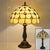 Tiffany Bowl Nightstand Lamp Single-Bulb Stained Glass Table Light Ideas for Restaurant Yellow Clearhalo 'Lamps' 'Table Lamps' Lighting' 2255565