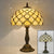 Tiffany Bowl Nightstand Lamp Single-Bulb Stained Glass Table Light Ideas for Restaurant Beige Clearhalo 'Lamps' 'Table Lamps' Lighting' 2255566