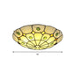 Grid Patterned LED Flush Light Tiffany Glass Classic Flush Ceiling Lighting Fixture Green 16" Clearhalo 'Ceiling Lights' 'Close To Ceiling Lights' 'Close to ceiling' 'Flush mount' Lighting' 2255609