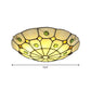 Grid Patterned LED Flush Light Tiffany Glass Classic Flush Ceiling Lighting Fixture Green 19.5" Clearhalo 'Ceiling Lights' 'Close To Ceiling Lights' 'Close to ceiling' 'Flush mount' Lighting' 2255612