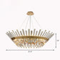 Tapered Chandelier Lighting Minimalist Crystal Prism Living Room Pendant Light in Gold Gold 31.5" Clearhalo 'Ceiling Lights' 'Chandeliers' 'Modern Chandeliers' 'Modern' Lighting' 2255736