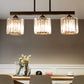 Prismatic Dining Room Island Pendant Modernism 3-Light Clear Crystal Shaded Ceiling Light Fixture over Table in Black Clearhalo 'Ceiling Lights' 'Island Lights' Lighting' 225575