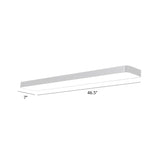 Rectangular LED Ceiling Mounted Fixture Nordic Acrylic Office Flush-Mount Lighting White 46.5" Clearhalo 'Ceiling Lights' 'Close To Ceiling Lights' 'Close to ceiling' 'Flush mount' Lighting' 2255832