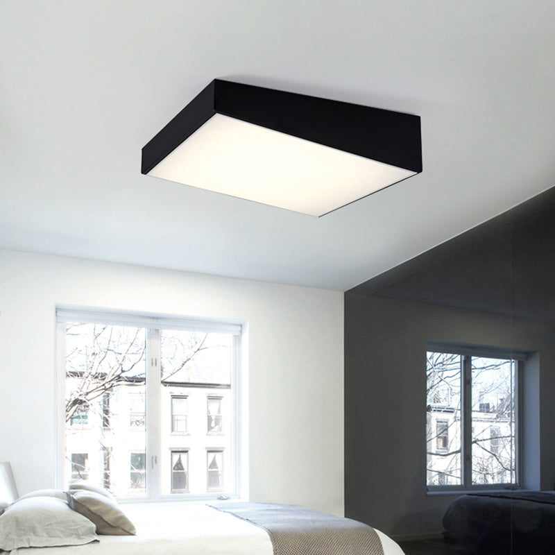Rectangular Acrylic LED Flush Mount Lamp Minimalist Black Ceiling Lighting for Bedroom Clearhalo 'Ceiling Lights' 'Close To Ceiling Lights' 'Close to ceiling' 'Flush mount' Lighting' 2255872
