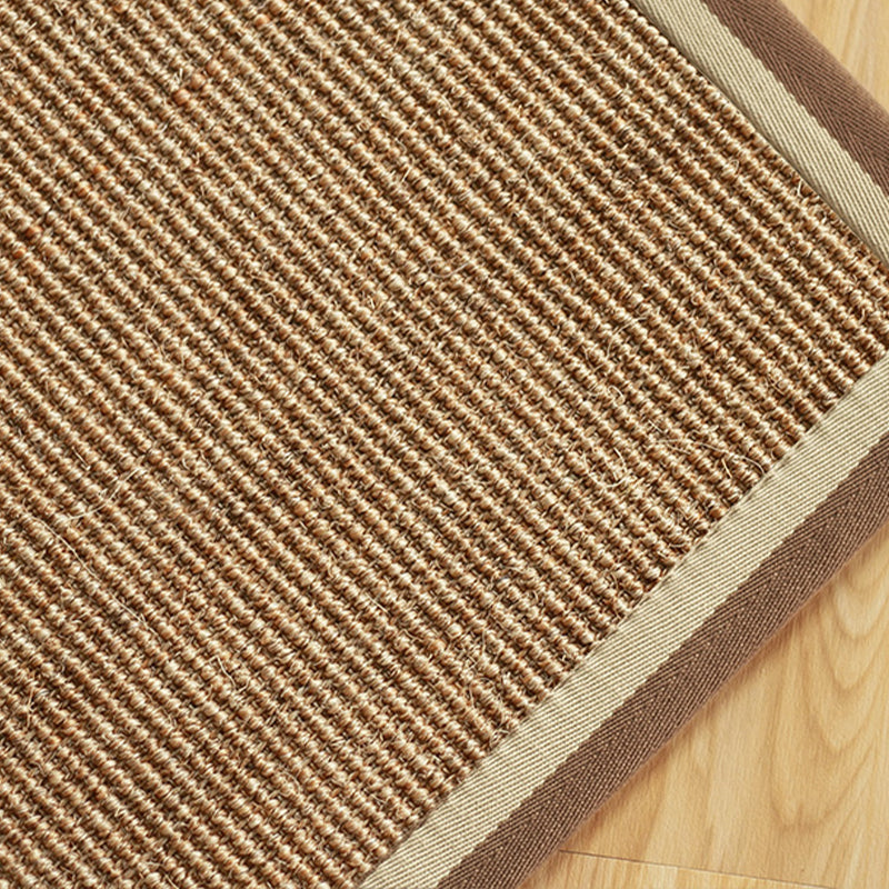 Country Living Room Rug Multi Color Plain Area Carpet Sisal Anti-Slip Backing Machine Washable Rug Tan 5'3" x 5'3" Clearhalo 'Area Rug' 'Rug' 2256509