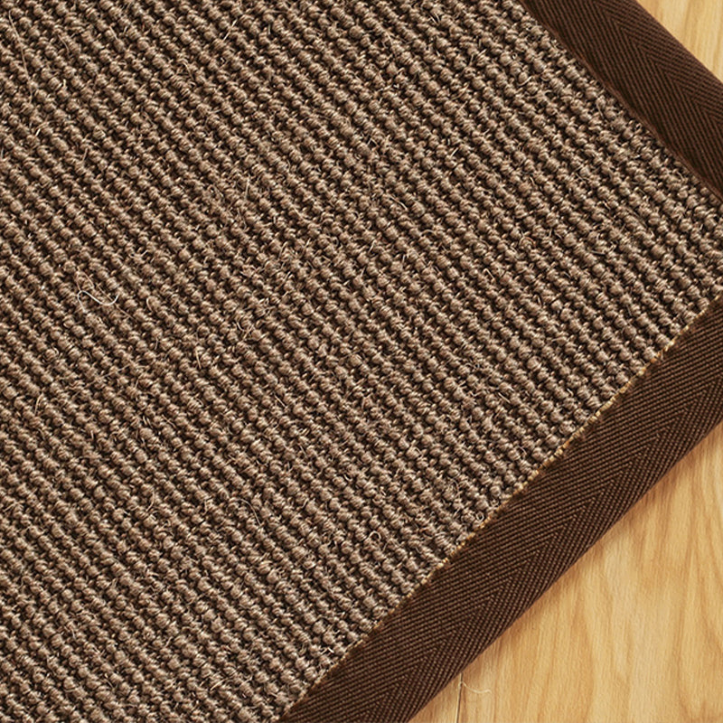 Country Living Room Rug Multi Color Plain Area Carpet Sisal Anti-Slip Backing Machine Washable Rug Dark Coffee Clearhalo 'Area Rug' 'Rug' 2256521