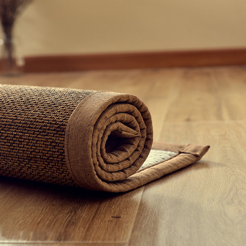 Casual Multi Color Plain Rug Flax Cabin Area Carpet Non-Slip Easy Care Washable Indoor Rug for Decoration Brown Clearhalo 'Area Rug' 'Rug' 2256549