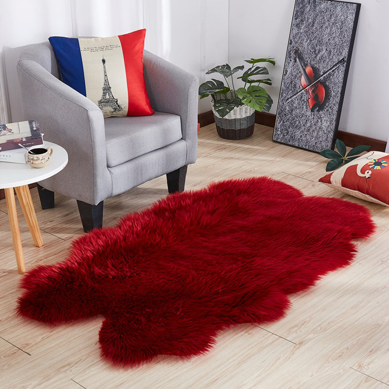 Scandinavian Solid Color Rug Multi Color Plush Carpet Non-Slip Machine Washable Stain Resistant Rug for Living Room Red Clearhalo 'Area Rug' 'Casual' 'Rugs' Rug' 2256591