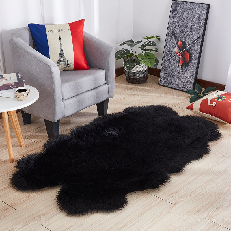 Scandinavian Solid Color Rug Multi Color Plush Carpet Non-Slip Machine Washable Stain Resistant Rug for Living Room Black Clearhalo 'Area Rug' 'Casual' 'Rugs' Rug' 2256592