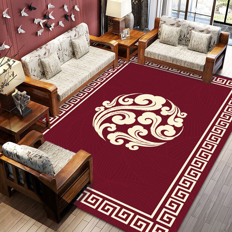 Minimalist Oriental Rug Multicolor Patterned Rug Anti-Slip Backing Pet-Friendly Washable Rug for Drawing Room Red Clearhalo 'Area Rug' 'Rug' 2256618