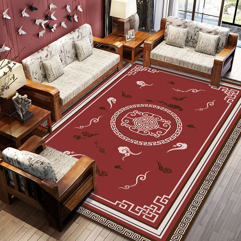Minimalist Oriental Rug Multicolor Patterned Rug Anti-Slip Backing Pet-Friendly Washable Rug for Drawing Room Pink Clearhalo 'Area Rug' 'Rug' 2256621