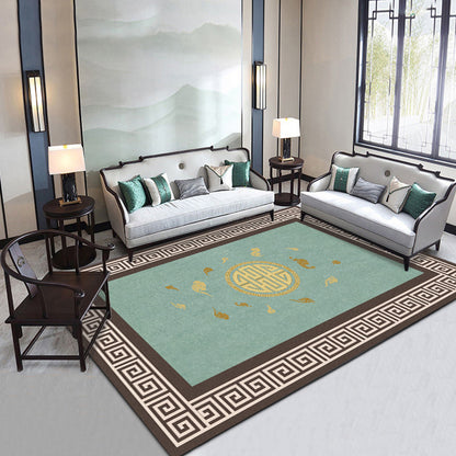 Minimalist Oriental Rug Multicolor Patterned Rug Anti-Slip Backing Pet-Friendly Washable Rug for Drawing Room Lake Green Clearhalo 'Area Rug' 'Rug' 2256622
