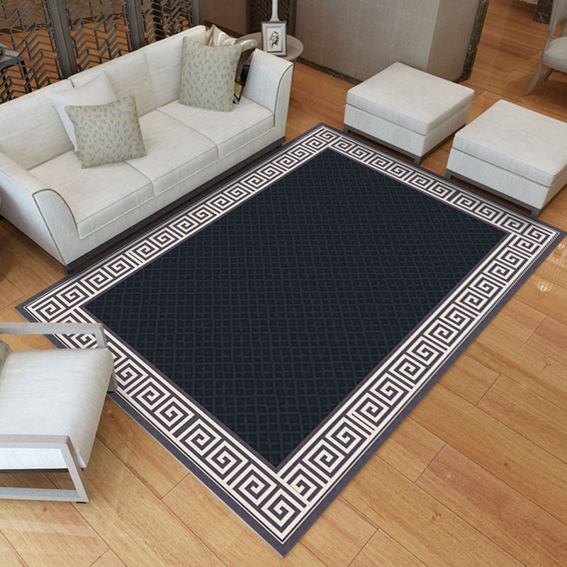 Minimalist Oriental Rug Multicolor Patterned Rug Anti-Slip Backing Pet-Friendly Washable Rug for Drawing Room Black Clearhalo 'Area Rug' 'Rug' 2256623