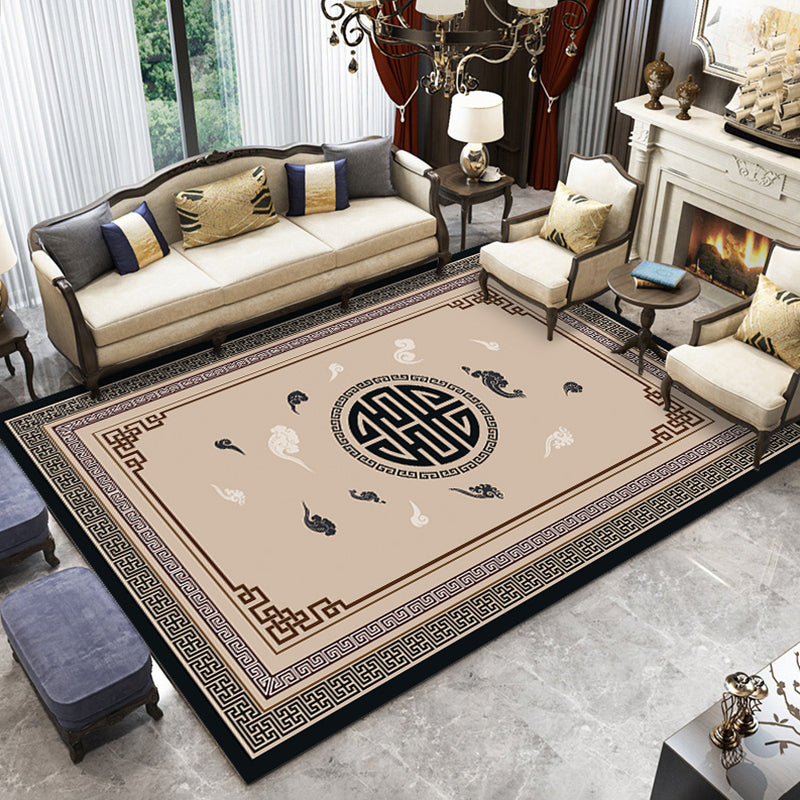 Minimalist Oriental Rug Multicolor Patterned Rug Anti-Slip Backing Pet-Friendly Washable Rug for Drawing Room Khaki Clearhalo 'Area Rug' 'Rug' 2256625